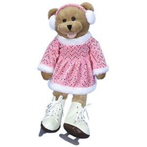NEW WITH TAGS! Chantilly Lane 19" Crystal Ice Skater Teddy Bear Toy Sings "Let I